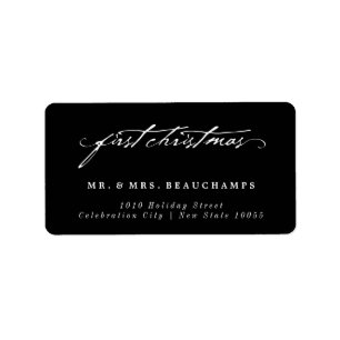 Vintage Handwriting 1st Christmas Wedding Address Label