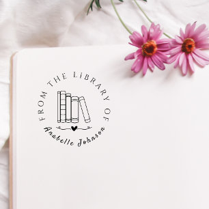 Vintage Handwriting Books  From The Library Rubber Stamp