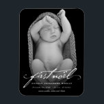 Vintage Handwriting Script Baby's First Noel Photo Magnet<br><div class="desc">Vintage Handwriting Calligraphy Script Baby's 1st Noel Photo Flexible Magnet. This classic minimalist holiday birth announcement / baby's first noel (christmas) flexible magnet features a vintage handwriting calligraphy script with the baby's name, date of birth and baby stats in serif text overlaying a full bleed photo on the front. Most...</div>