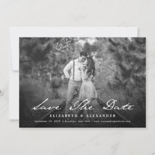 Vintage Handwriting Script Photo Save The Date