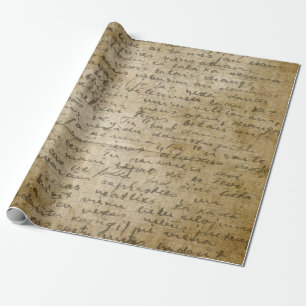 Vintage Handwriting Style 3 Wrapping Paper Roll