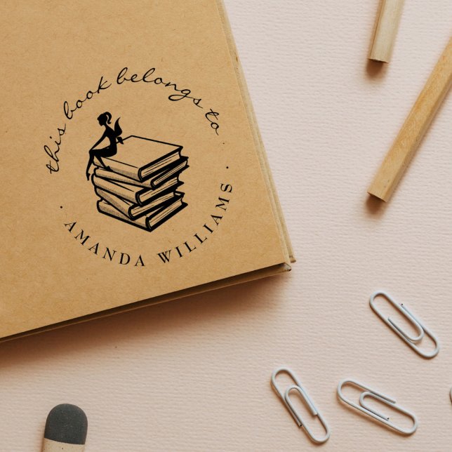 Vintage Handwritten Custom Library Books Rubber Stamp (Creator Uploaded)