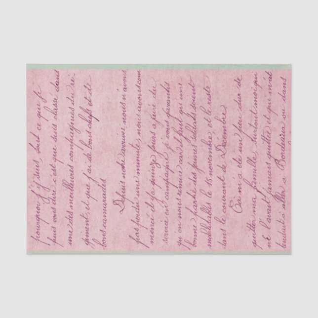 Vintage Handwritten Letter Tissue Paper (Front)
