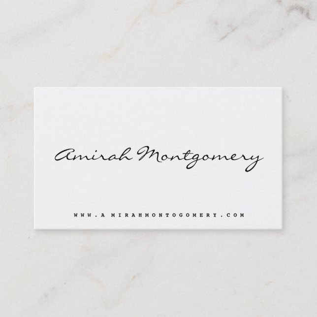 Vintage Handwritten Script Business Card (Front)