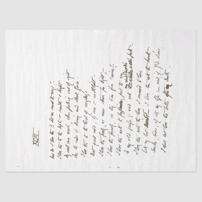 Vintage Handwritten Script Love Poem Decoupage  Tissue Paper (Front)