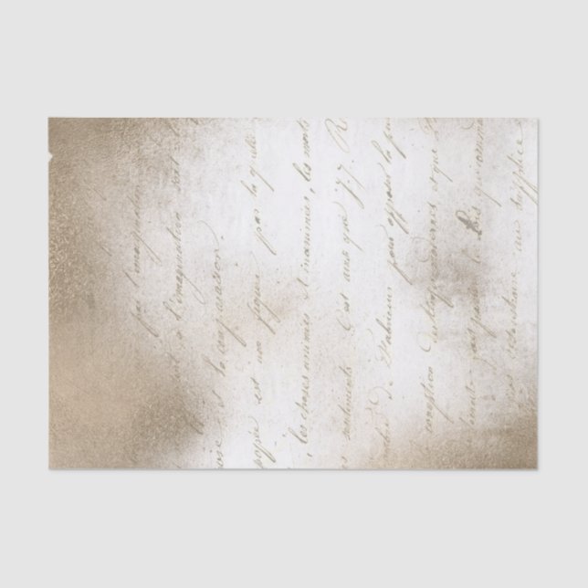 Vintage Handwritten Script Tissue Paper (Front)