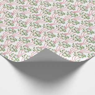 Vintage Hanging Mistletoe Christmas Pattern  Wrapping Paper