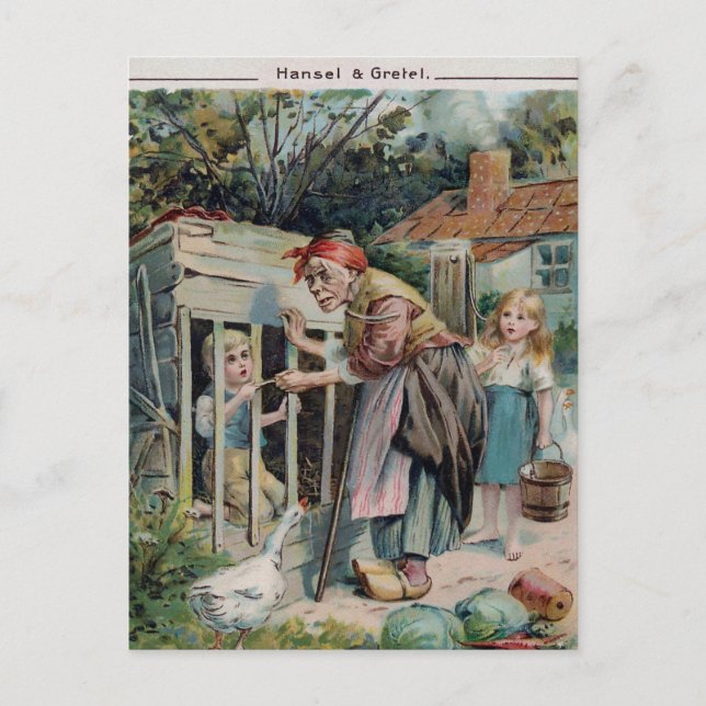 Vintage Hansel & Gretel 1906 Postcard (Front)