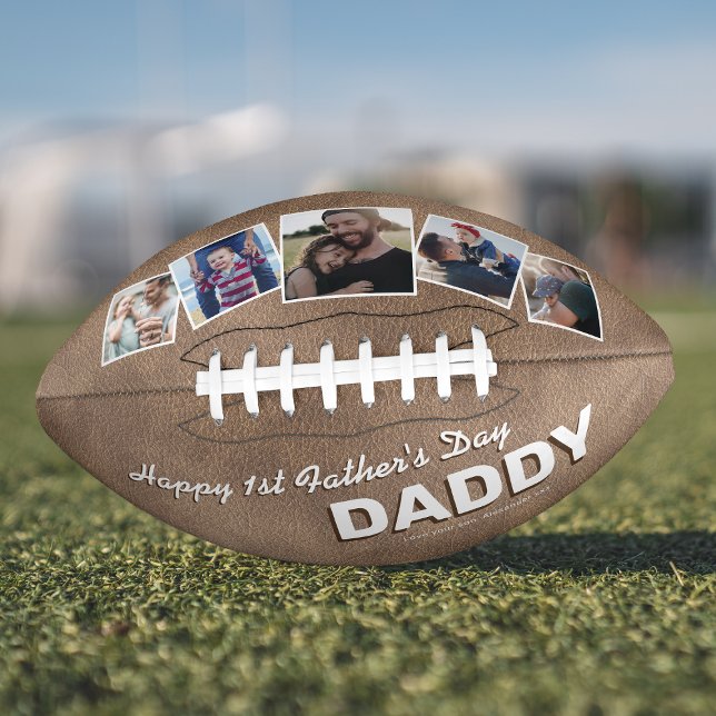 Vintage Happy 1st Father's Day Memento Football (Creator Uploaded)