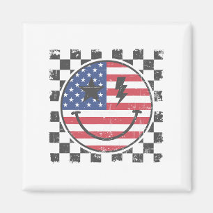 Vintage Happy 4th Of July Boy Smile Face Retro Usa Magnet