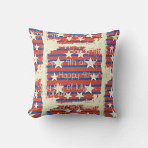 Vintage Happy 4th of July / Independence day Cushion