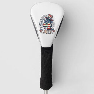 Vintage Happy 4th of July Patriotic Hat Vector Des Golf Head Cover