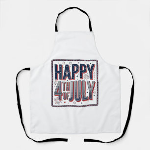 Vintage Happy 4th of July Patriotic Shirt Design_1 Apron
