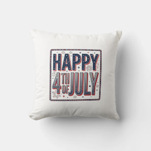 Vintage Happy 4th of July Patriotic Shirt Design_1 Cushion