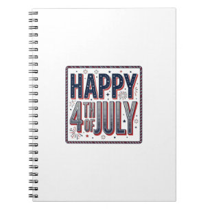 Vintage Happy 4th of July Patriotic Shirt Design_1 Notebook
