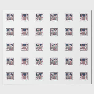 Vintage Happy 4th of July Patriotic Shirt Design_1 Wrapping Paper