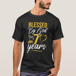 Vintage Happy 70 Years Blessed By God For 70Th Bir T-Shirt