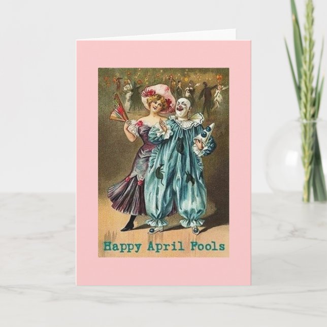 Vintage Happy April Fools Day Card (Front)