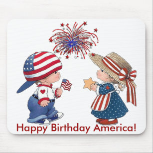 Vintage Happy Birthday America Mouse Pad