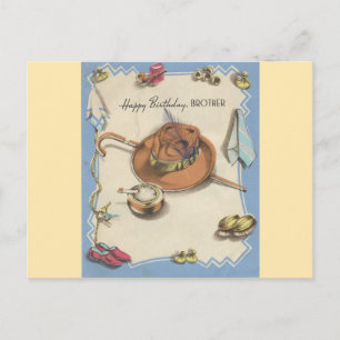 Vintage Happy Birthday Brother Dapper Details Postcard