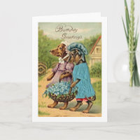 Vintage Happy Birthday Dachshunds,