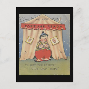 Vintage Happy Birthday Fortune Teller Postcard