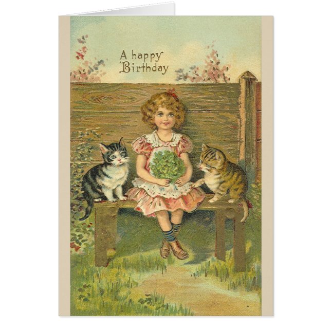 Vintage Happy Birthday Friends, (Front)