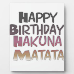 Vintage Happy Birthday Hakuna Matata Purple Inspir Plaque