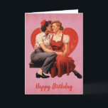 Vintage Happy Birthday Lesbian Couple Card<br><div class="desc">Wish your significant other -- your wife,  partner,  girlfriend -- a happy birthday with this vintage lesbian couple greeting card!</div>