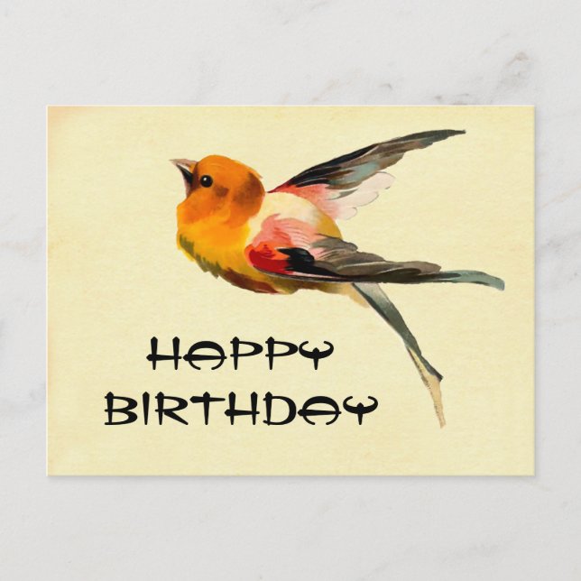 Vintage Happy Birthday Postcard (Front)