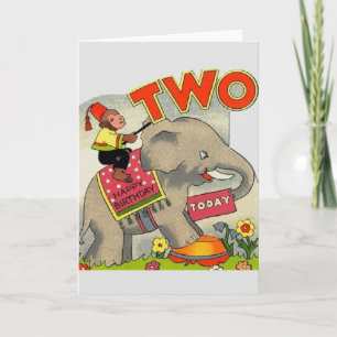 Vintage Happy Birthday Two Year Old Card