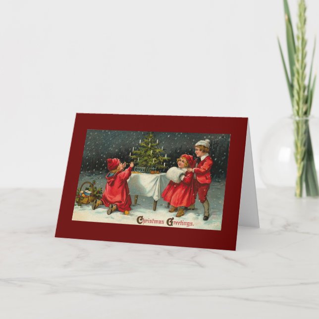 Vintage Happy Christmas Holiday Card (Front)