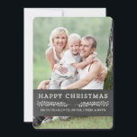 Vintage Happy Christmas Photo Card Chalkboard<br><div class="desc">Happy Christmas customizable name and photo card in rustic country chalkboard pattern with vintage details. Add your custom text to this card to create a unique christmas greeting this holiday season for friends and family.</div>
