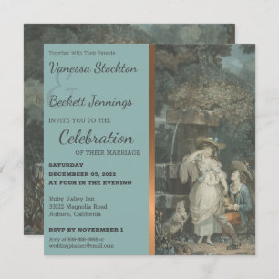 Vintage Happy Couple  Wedding Invitation