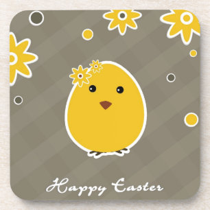 Vintage Happy Easter background Coaster
