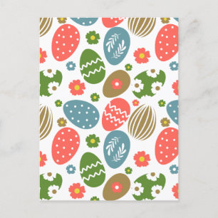 Vintage Happy Easter Blooms Holiday Postcard