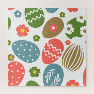 Vintage Happy Easter Blooms Jigsaw Puzzle