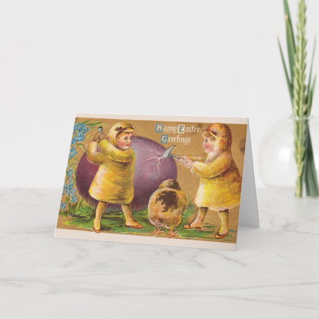 Vintage Happy Easter Greeting Card (Front)