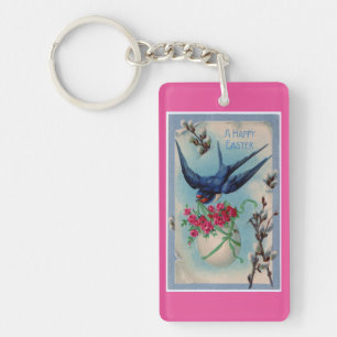 Vintage Happy Easter Key Ring
