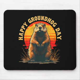 Vintage Happy Groundhog Day 2025 Funny Woodchuck S Mouse Pad