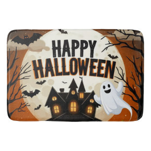 Vintage happy Halloween art Bath Mat