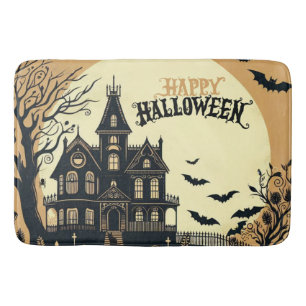 Vintage happy Halloween art Bath Mat
