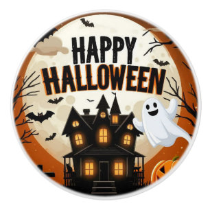 Vintage happy Halloween art Ceramic Knob