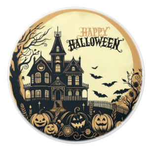 Vintage happy Halloween art Ceramic Knob