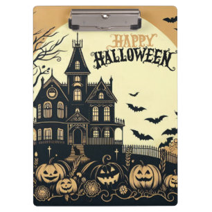 Vintage happy Halloween art Clipboard