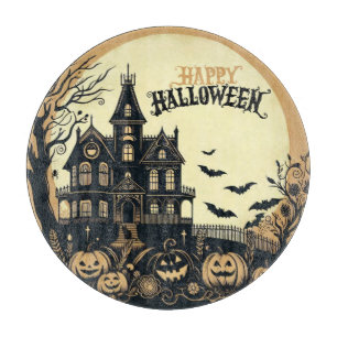 Vintage happy Halloween art Cutting Board
