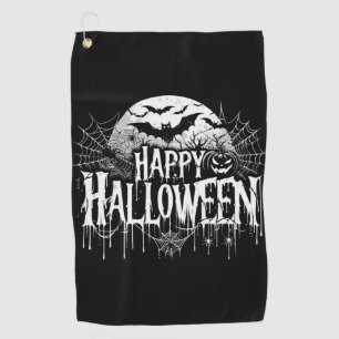 Vintage happy Halloween art Golf Towel