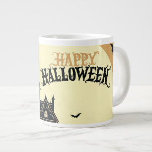 Vintage happy Halloween art Large Coffee Mug