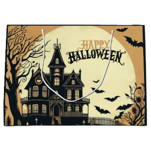 Vintage happy Halloween art Large Gift Bag