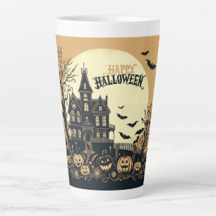 Vintage happy Halloween art Latte Mug